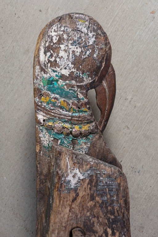 Pair of 19th Century Hand-Painted Jackwood Figurehead Prau For Sale 3