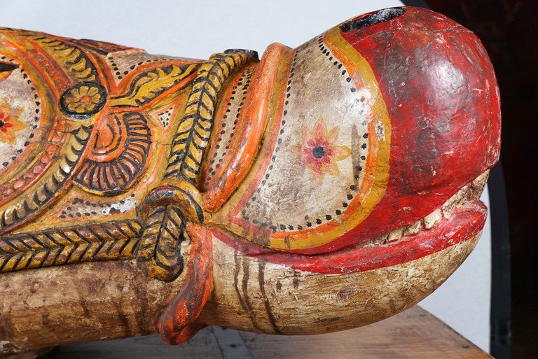 Indian Monumental Hand-Painted Nandi, Northern India