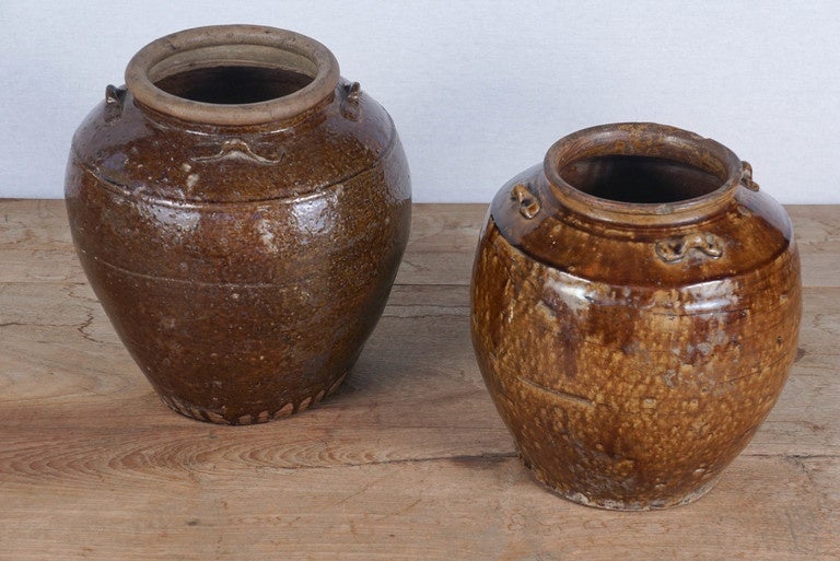 19th Century Brown Glazed Ginger Jars For Sale at 1stDibs brown