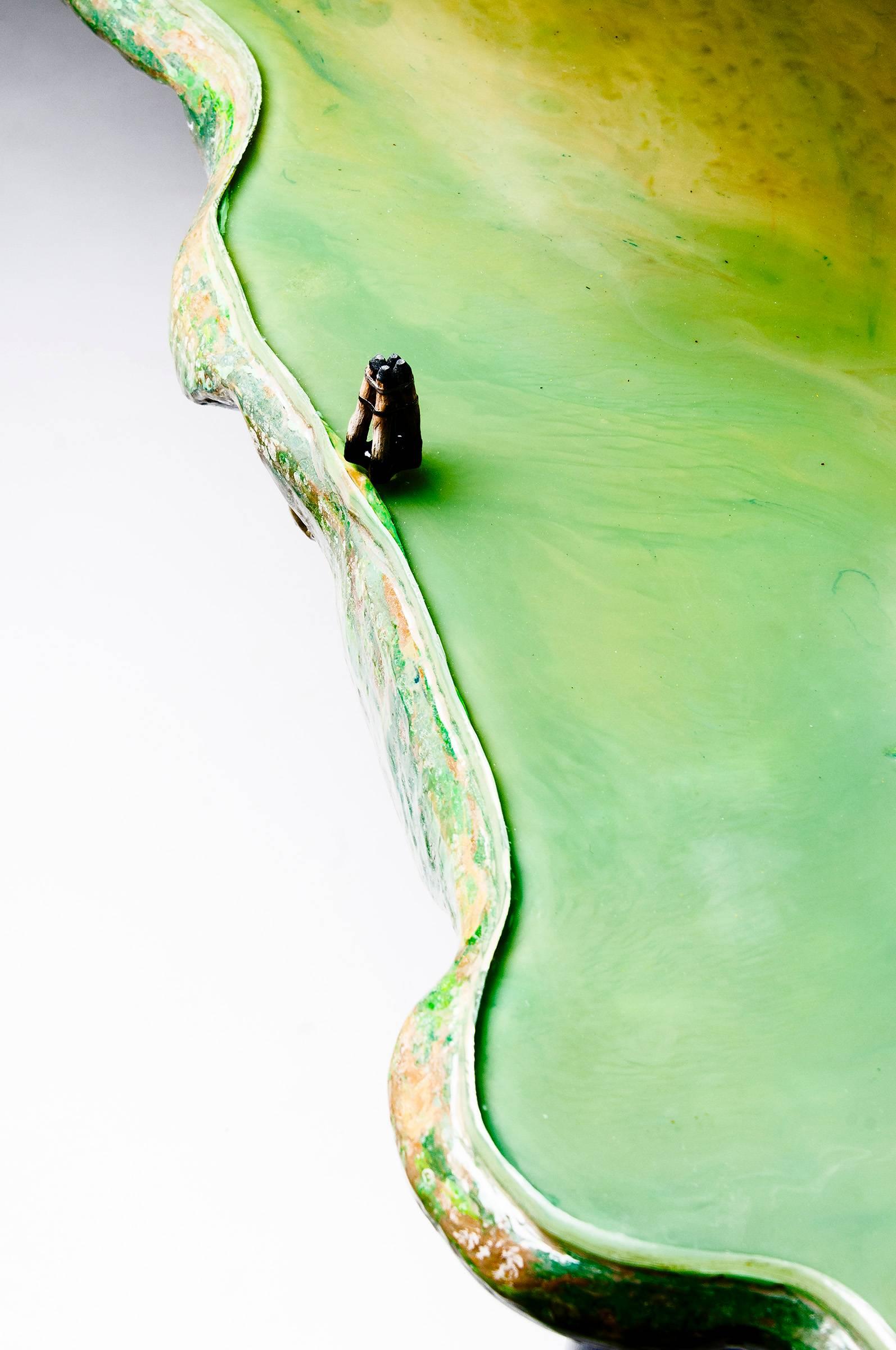 Gaetano Pesce
table 'Lagoon'
2012.
Rigid polyurethane foam, PVC, epoxy resin, soft urethane resin
H 78 x L 296 x D 110 cm/H 30.7 x L 116.5 x D 43.3 in.
Editions David Gill, unique.

This work was part of six bodies of water, Lagoon, Ocean,