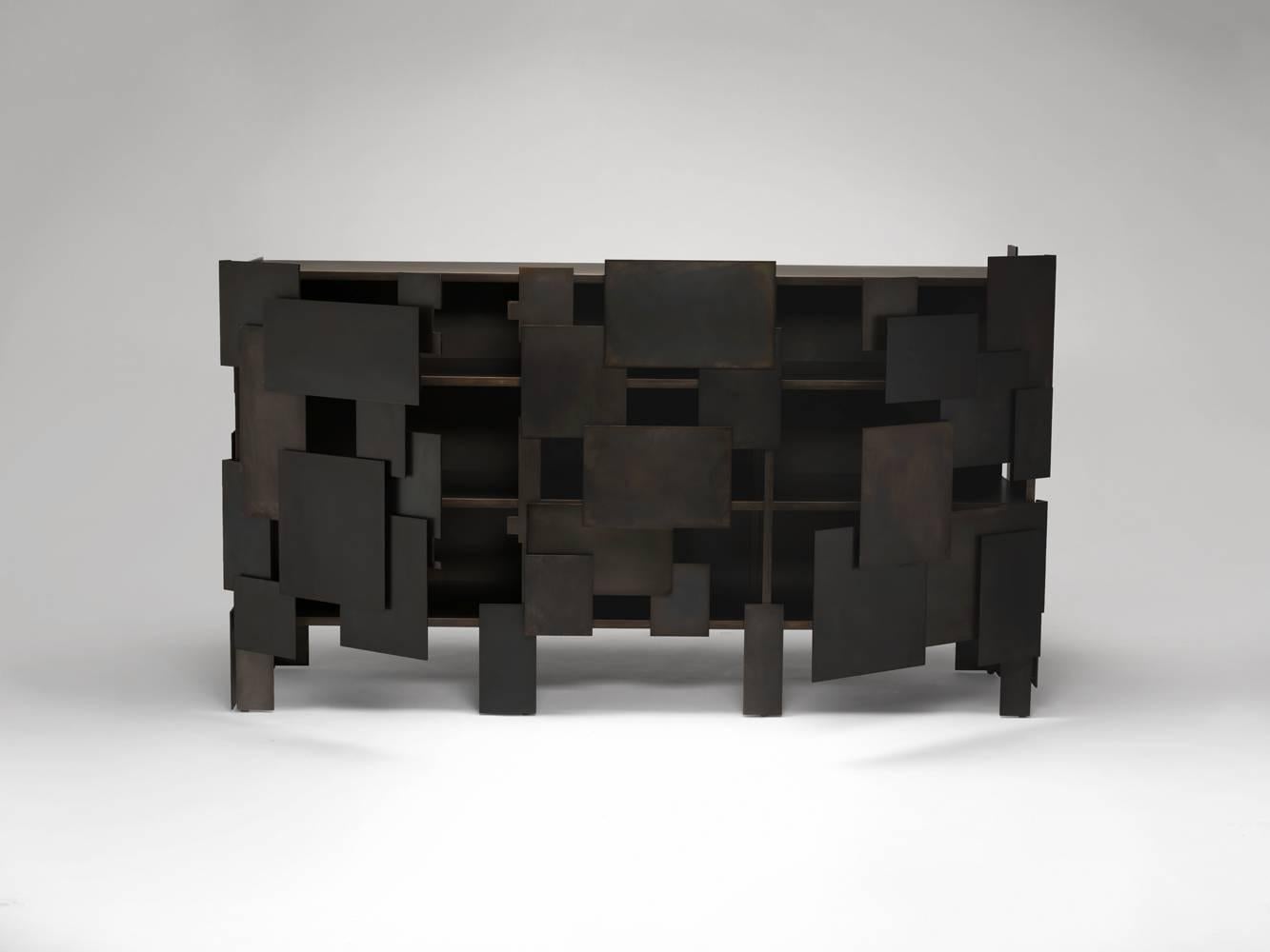 Mattia Bonetti.
Buffet 'Strata'
2004.
Patinated steel.
H 105.5 x L 185.6 x D 55 cm / H 41.5 x L 73.1 x D 21.7 in
Editions David Gill, limited to 8 + 2P + 2AP.