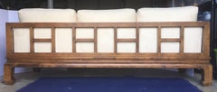 Michael Taylor for Baker Style Asian Chippendale Fretwork Sofa