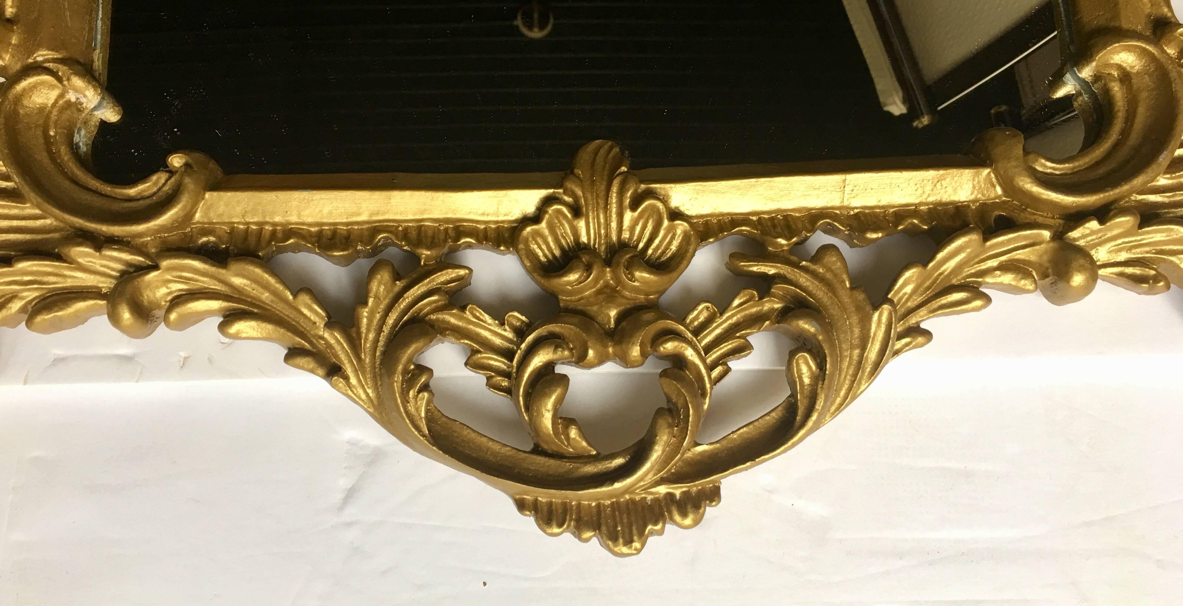 Italian Rococo Giltwood Style Draped Wall Mirror In Good Condition In Lambertville, NJ