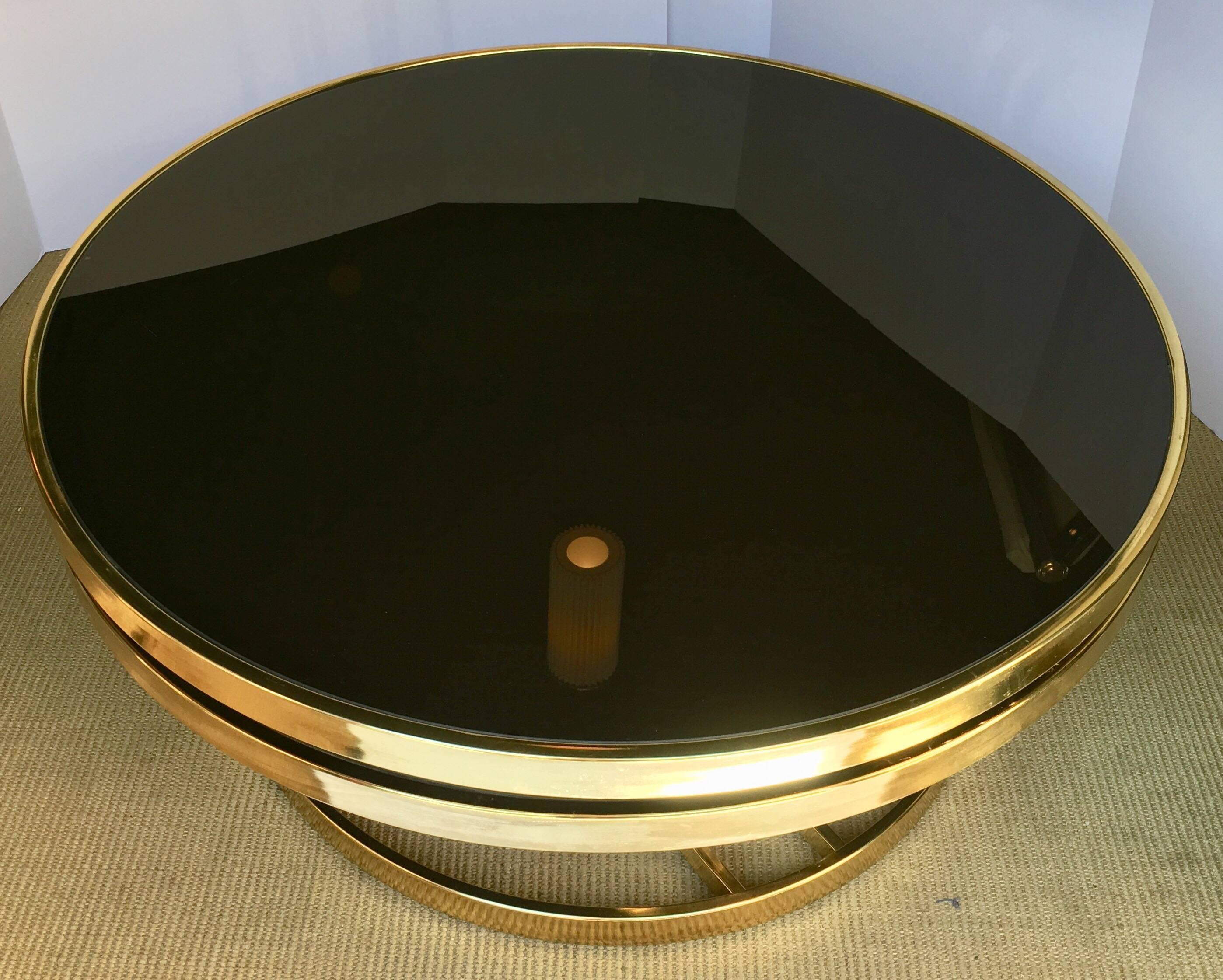 rotating glass coffee table