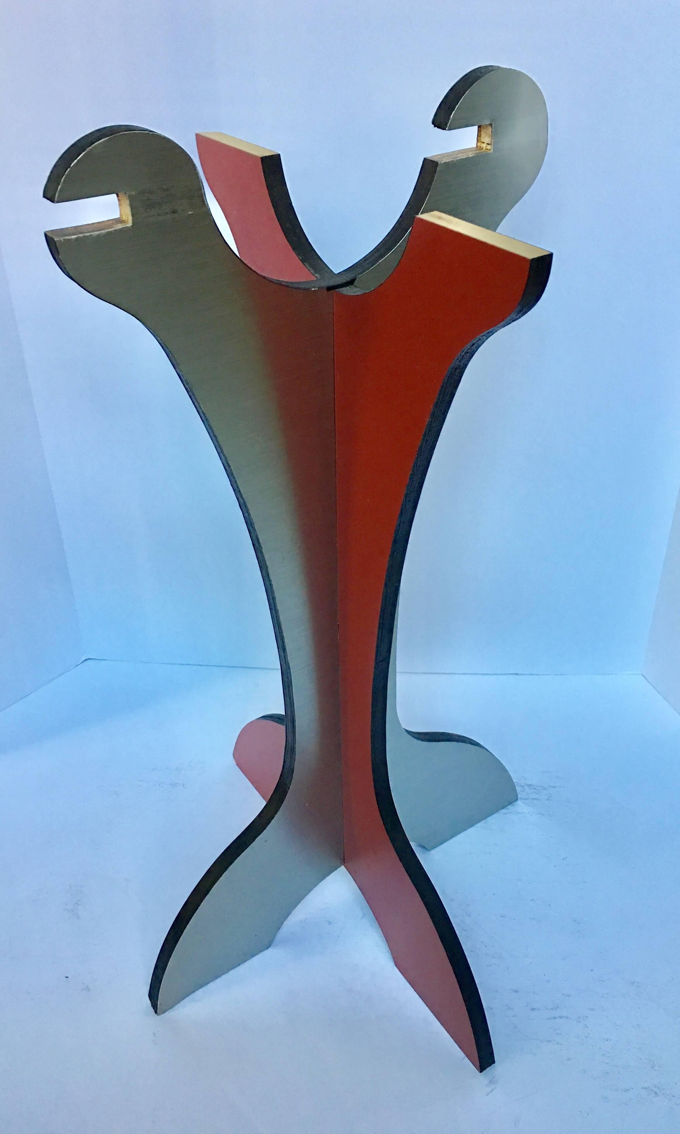 Mid-Century Modern Memphis Style Color Blocked Side Table In Good Condition In Lambertville, NJ