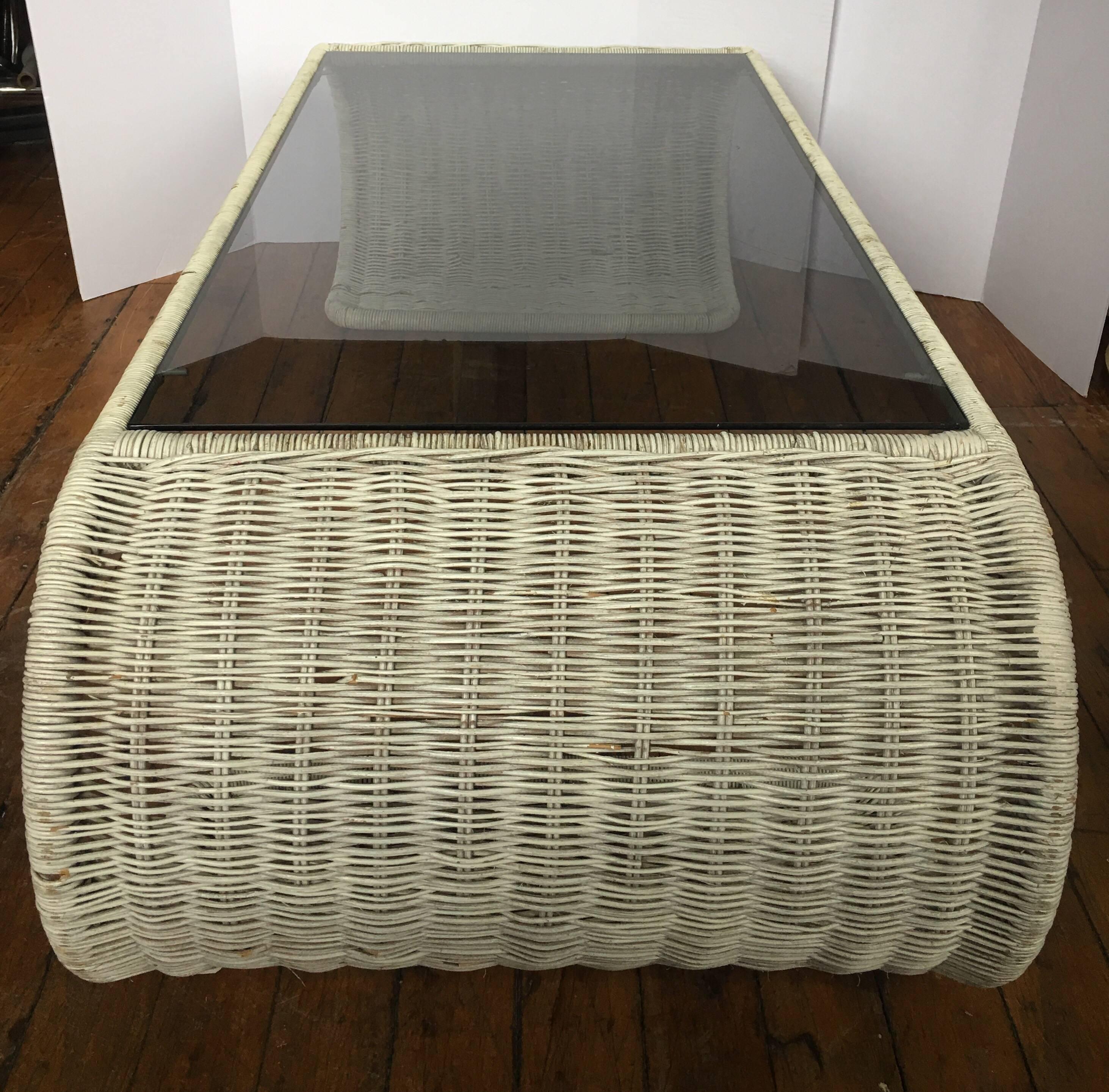 white waterfall coffee table