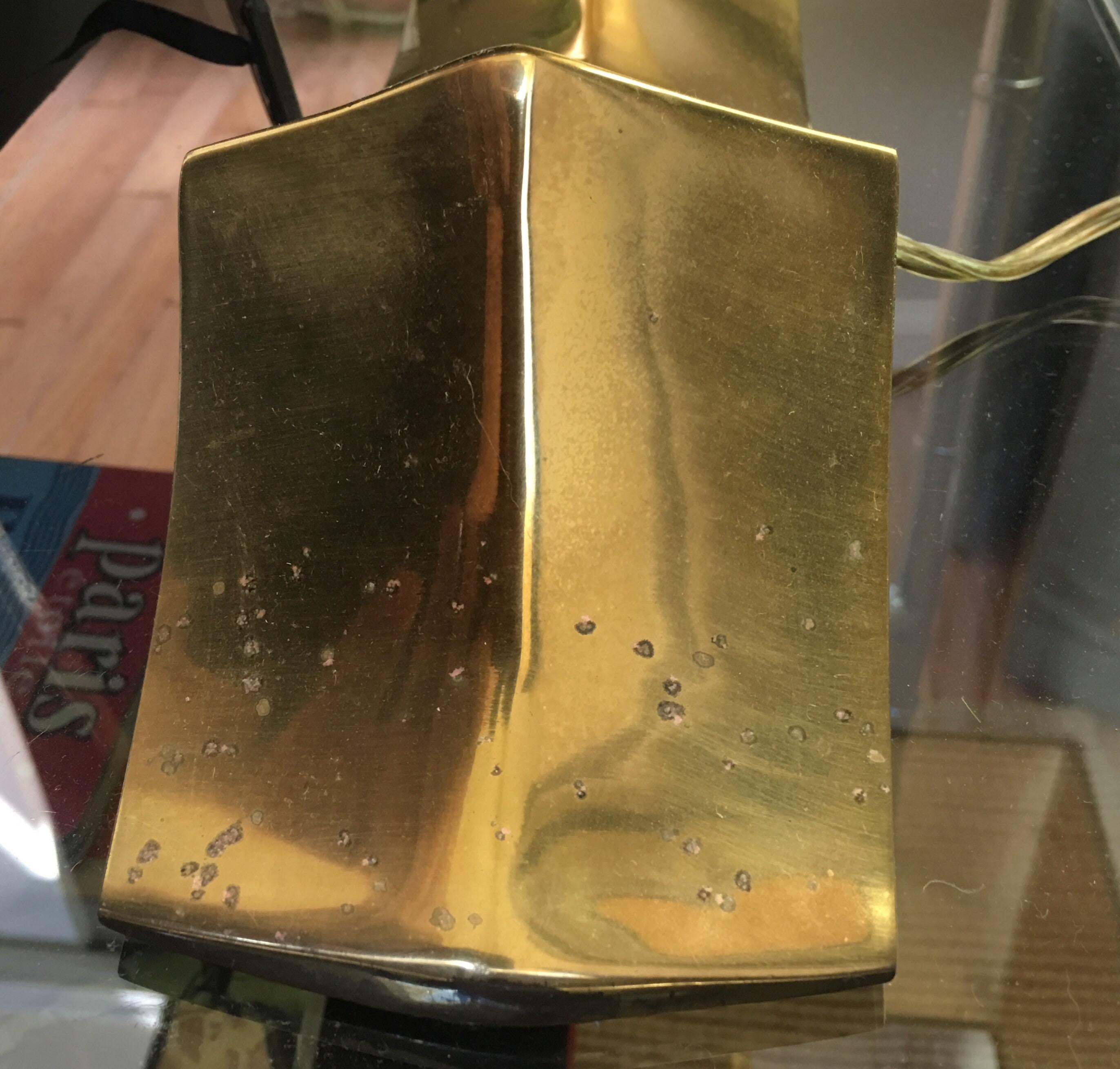 Mid-Century Modern Sculptural Brass Table Lamps, Pair 2