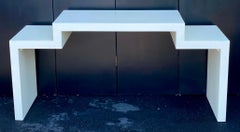 Mid-Century Modern Tiered White Lacquer Waterfall Console Table, 1970's