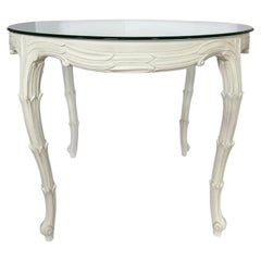 Mesa de comedor redonda «Game» de Palm Regency para el vestíbulo central, estilo «Serge Roche Plaster»
