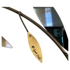 Sculpture murale sculpturale en métal chromé et laiton avec branche d'arbre, Curtis Jere, années 1990