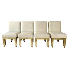 Paul Evans Cityscape Cubist Dining Chairs Mid-Century Modern Boucle Fabric 1970s