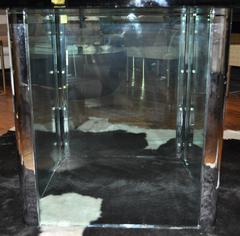 Pace Collection Chrome and Glass Square Dining Table Base, 1970's