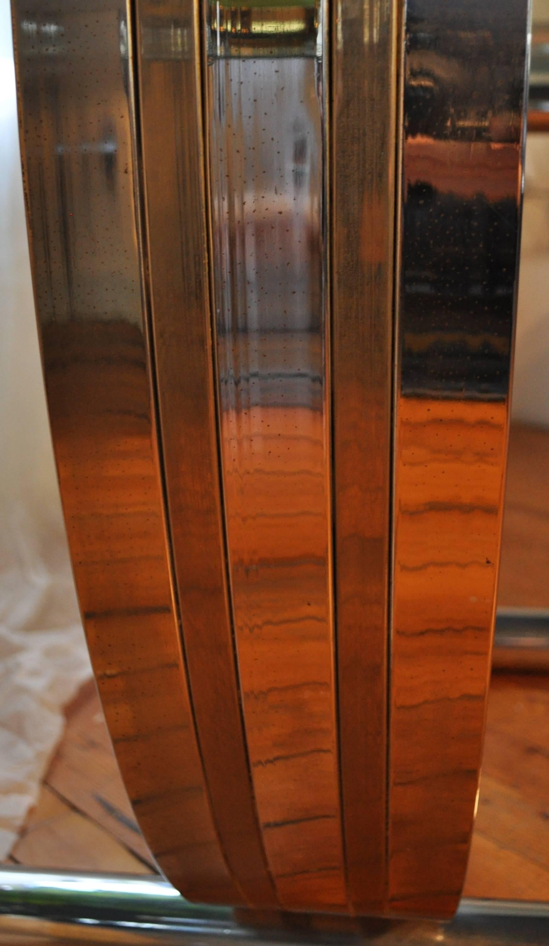 Mid-Century Modern Romeo Rega Chrome, Brass and Glass Dining Table In Good Condition For Sale In Lambertville, NJ
