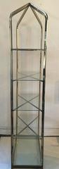Mid-Century Modern Brass and Glass Pagoda Etagere