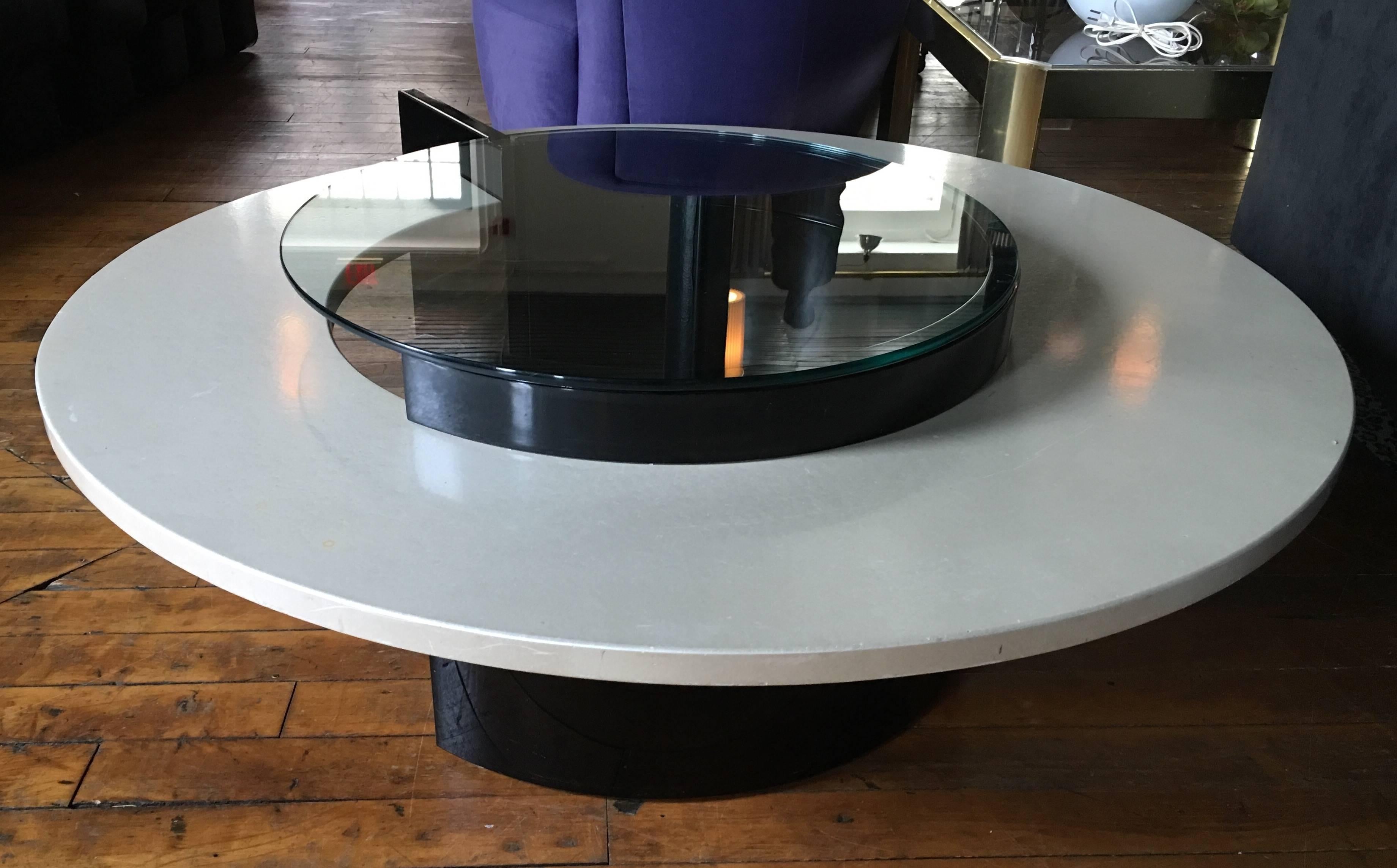 Canadian Modern Round Cocktail Table by Rougier