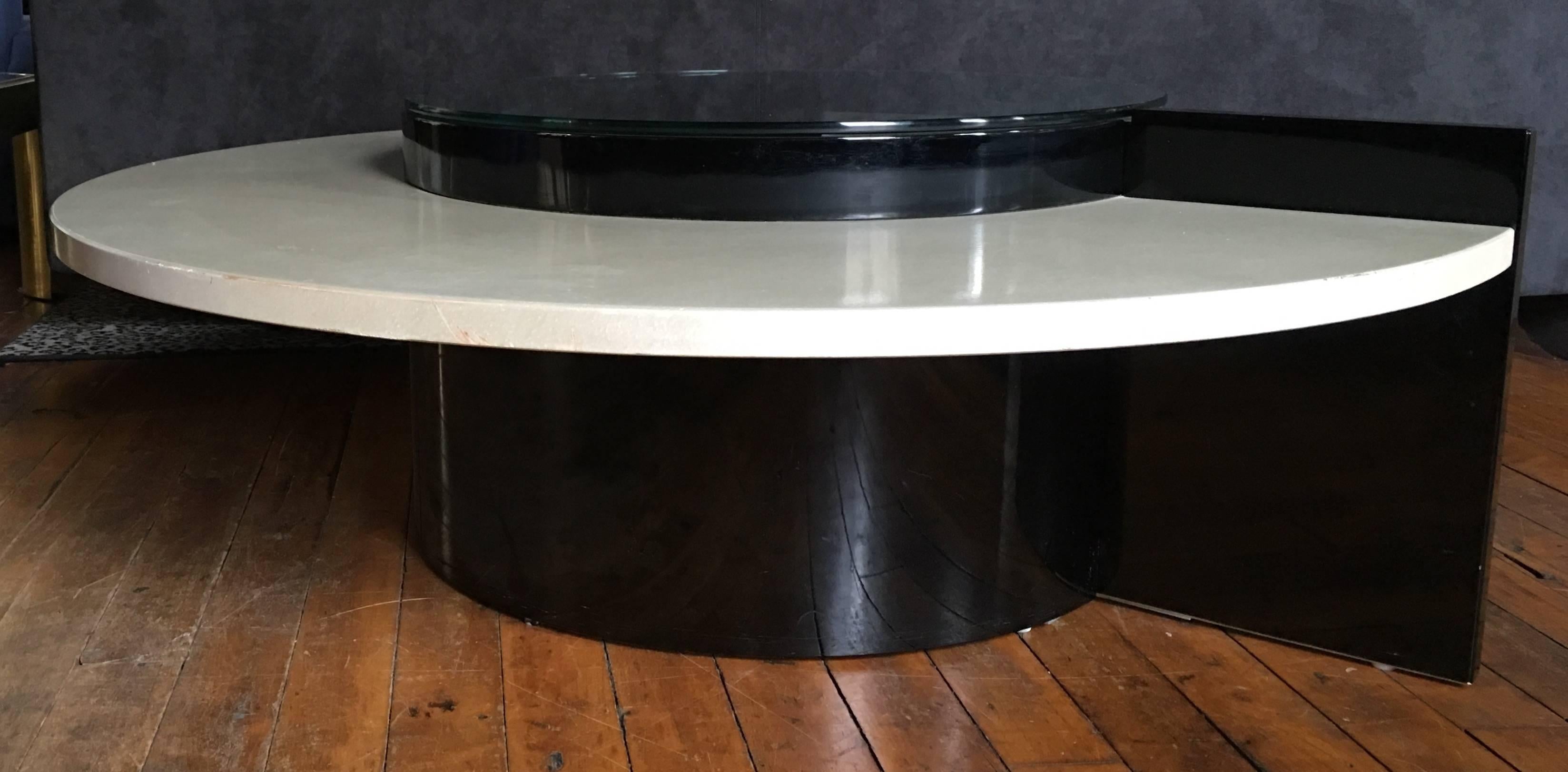 Late 20th Century Modern Round Cocktail Table by Rougier