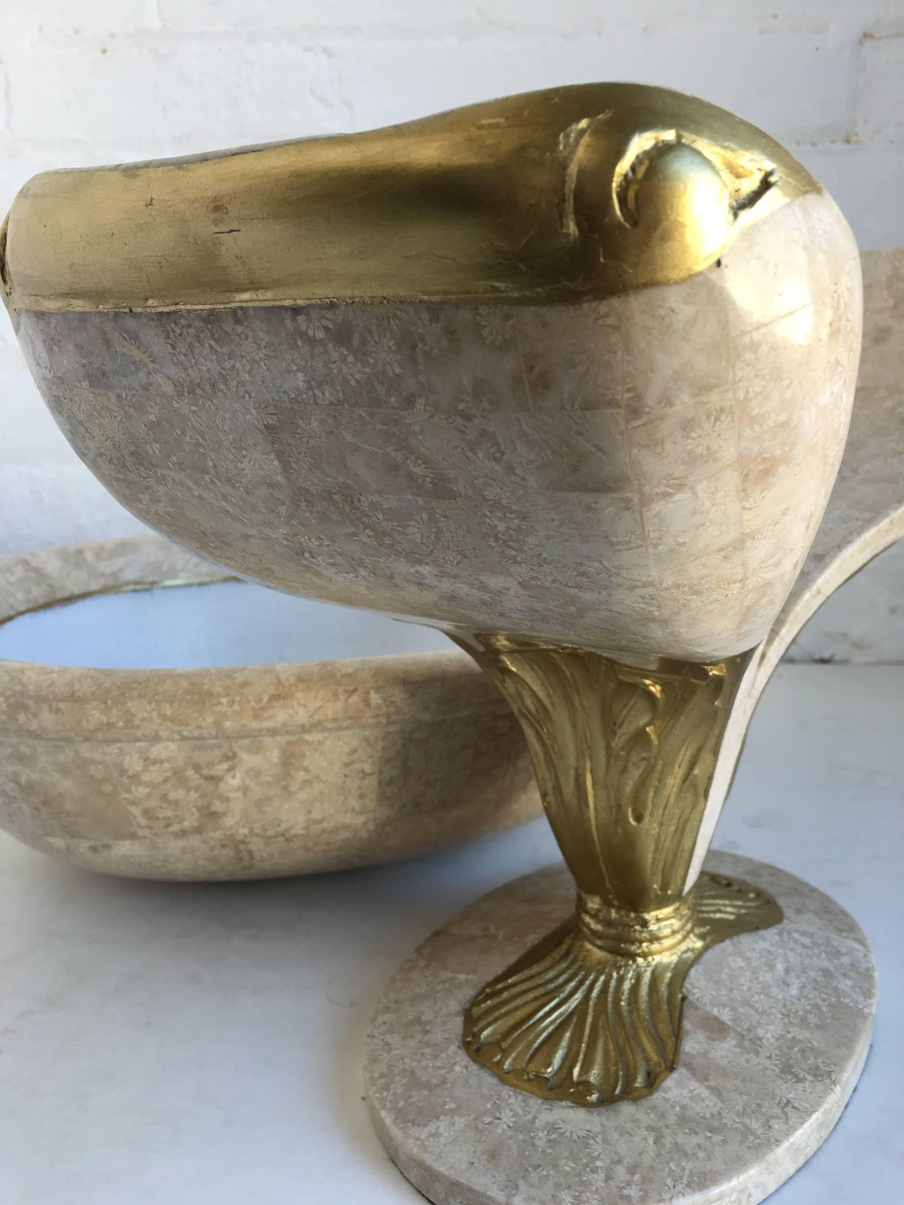 Maitland-Smith Style Tessellated Stone Centerpiece Urn In Good Condition In Lambertville, NJ