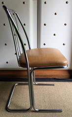 Mid-Century Modern Cantilevered Chrome Dining Chairs by Daystrom, Set of Four