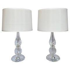 Lámparas de mesa Ralph Lauren de cristal tallado con diamantes, Pareja