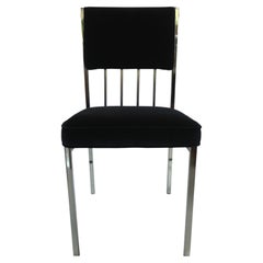 Milo Baughman Style Mid-Century Modern Tubular Chrome Dining Chairs, 1970's