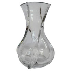 Baccarat, französische Kristall-Blumenvase in Skulpturform, Helix-Spiral-Twist, 10 Zoll, signiert