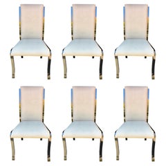 Retro Set of Six Design Institute America Ostrich Dining Chairs, DIA