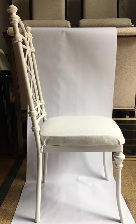 Hollywood Regency Faux Bamboo Dining Chairs Set Of Six For Sale
