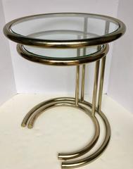 Mid-Century Modern Brass Nesting Side Tables