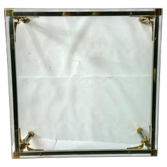 John Vesey Style Modern Mixed Brass & Chrome Metal Square Cocktail Table