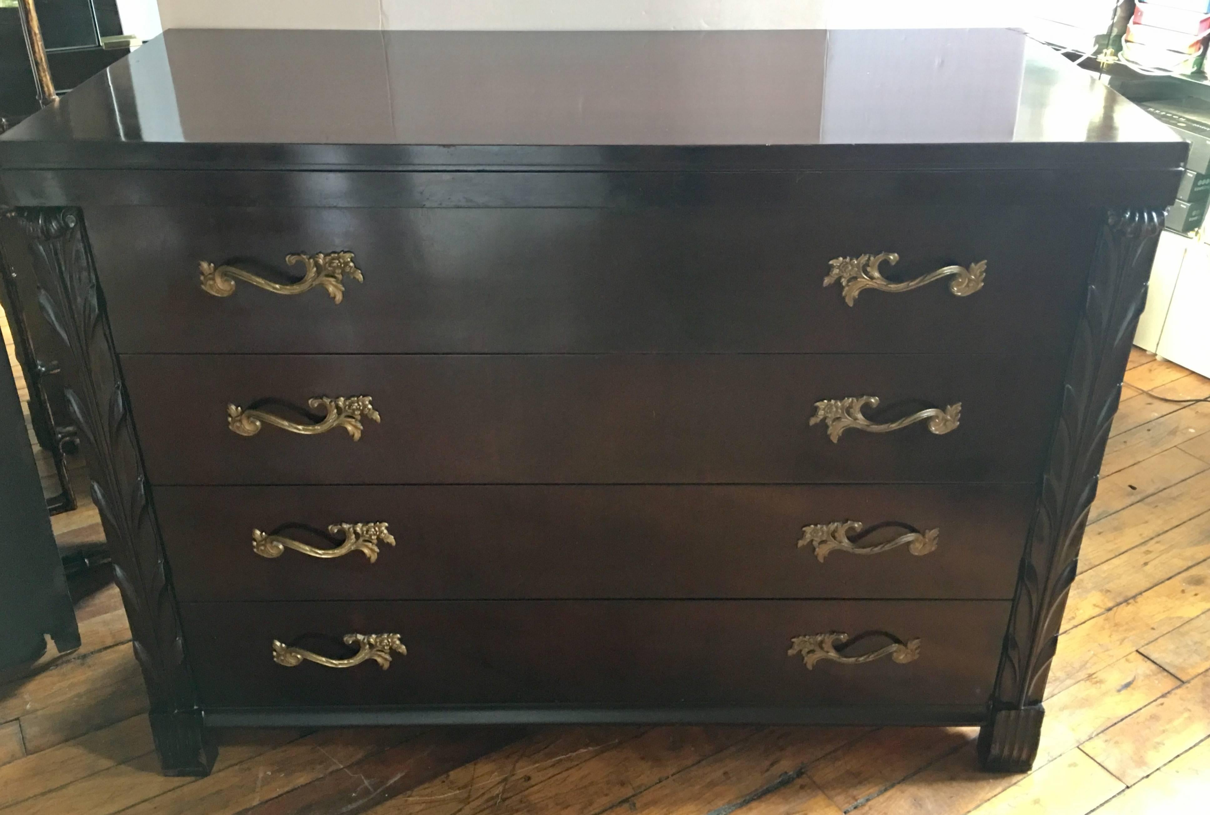 Brass Bachelor Chests by John Stuart for Widdicomb, Pair