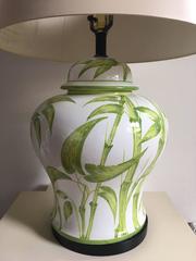 Italian Ceramic Tropical Bamboo Table Lamp