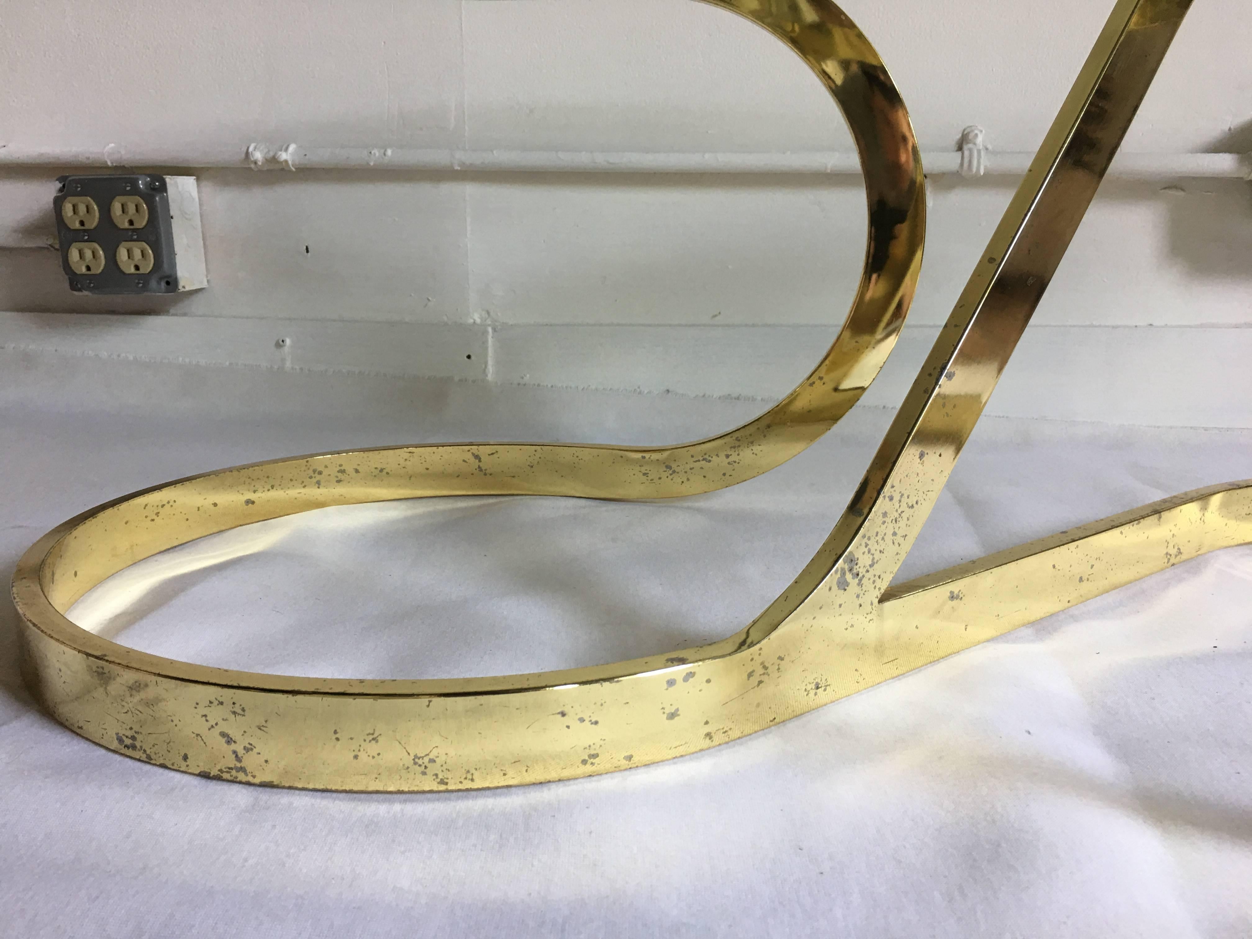 Sculptural Brass and Glass Cocktail Table 2