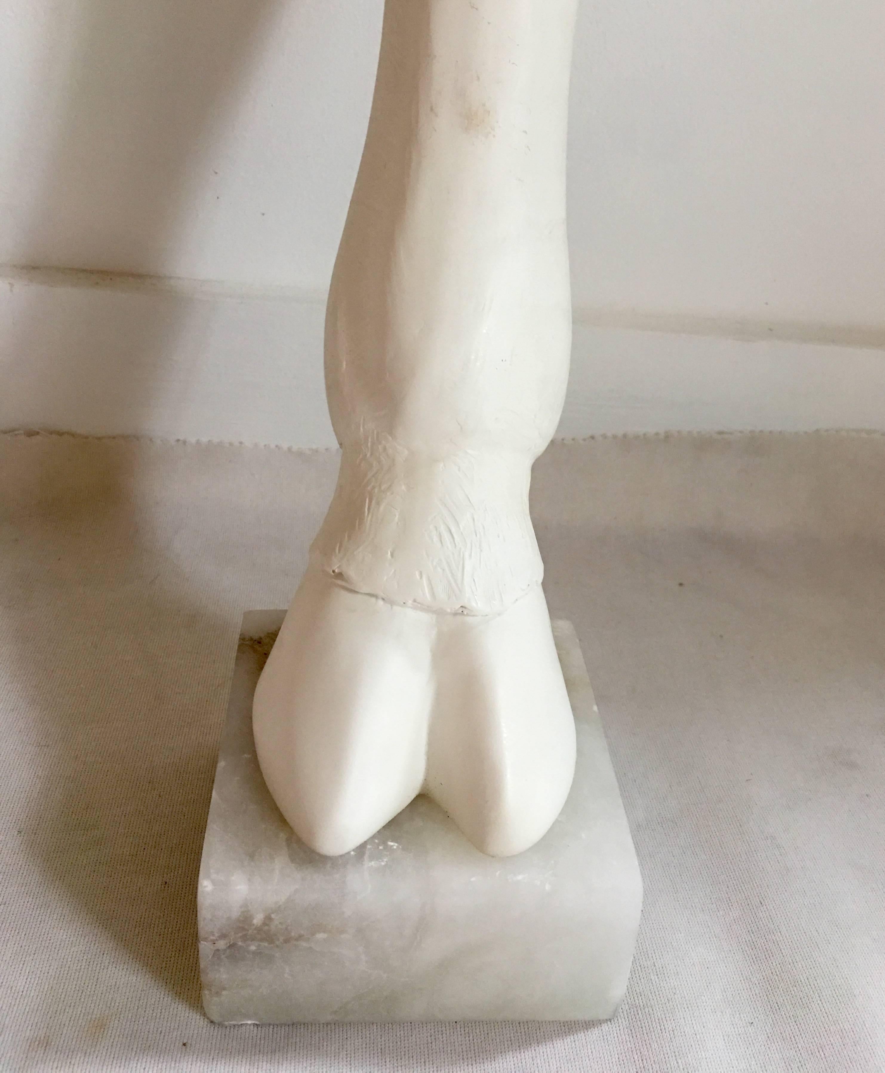 Plaster White and Marble Animal Goat Leg Demilune Table 1