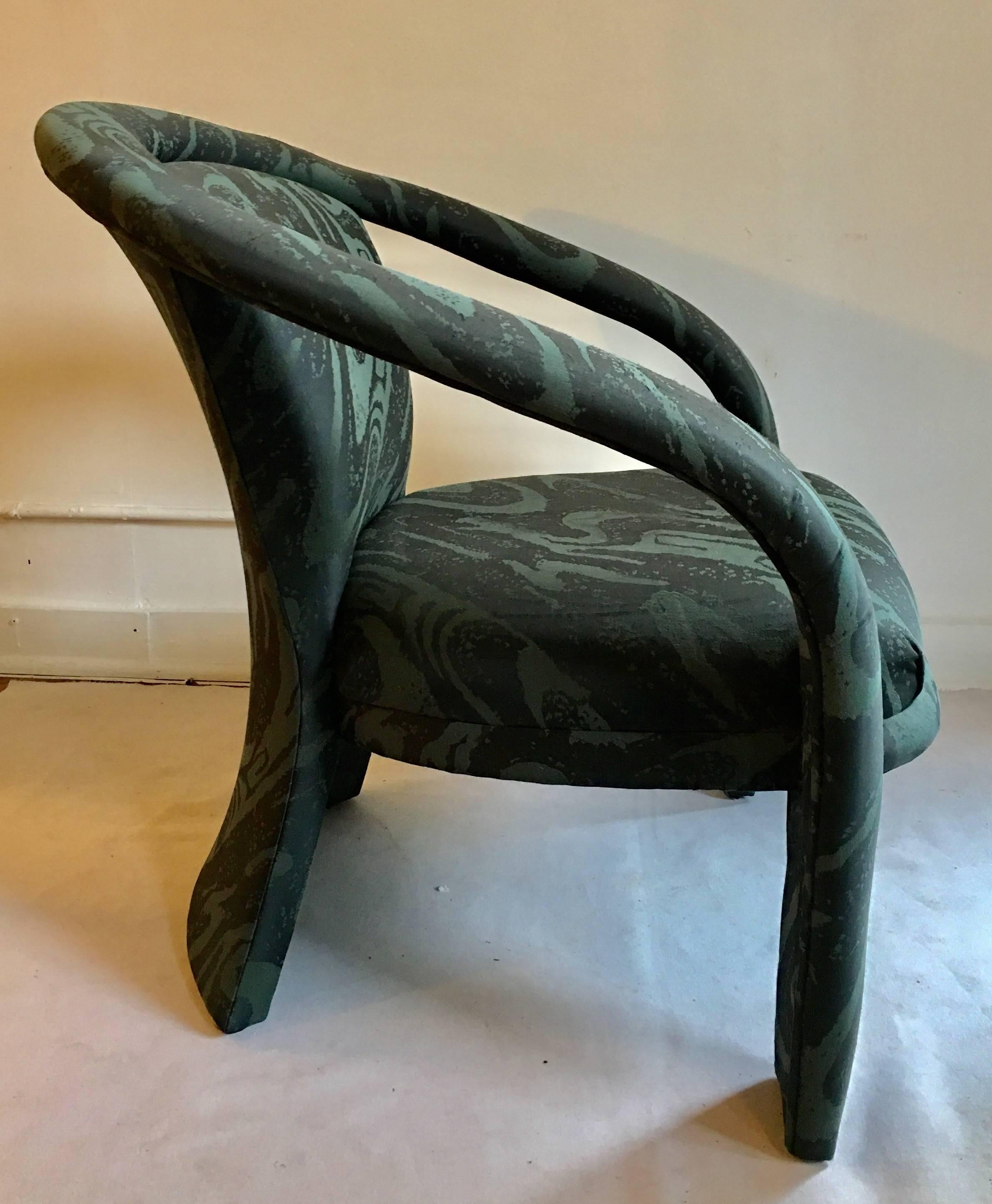 Modern Three-Leg Milo Baughman Style Lounge Chair by Carsons In Good Condition In Lambertville, NJ