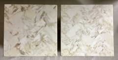 Mid-Century Modern Herringbone Marble Cube Accent Tables, 1970s