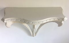 Hollywood Regency Serge Roche Style Acanthus Wall Mount Console Table Shelf