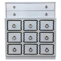 Dorothy Draper Espana Style Hollywood Regency Tall Chest of Drawers
