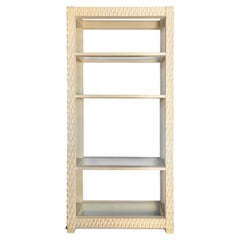 Serge Roche Stil Hollywood Regency geschnitzte Palmenfrosch Etagere Bücherregal, 1940er Jahre