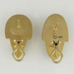 Gold and Labradorite Earrings by Gail Bird and Yazzie Johnson