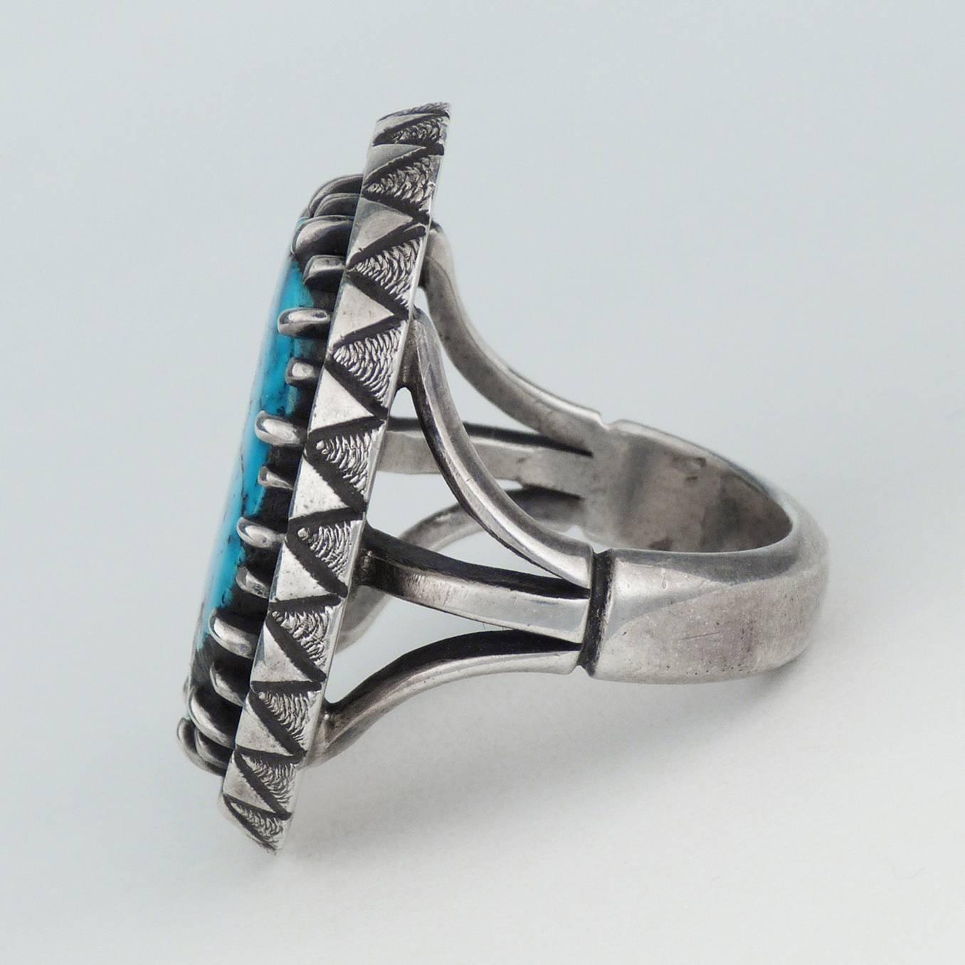 Navajo Vintage Turquoise Ring by Kenneth Begay, circa 1960