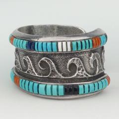 Cast Inlay Cuff by Preston Monongye, circa 1970