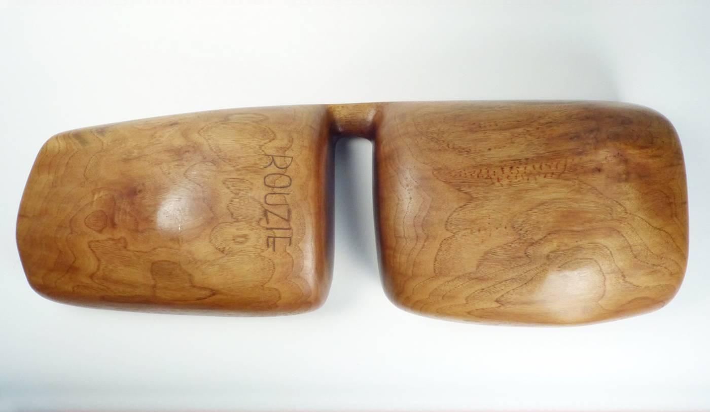 20th Century Hand-Carved Double Lobed Vessel by Ben Rouzie, circa 1970