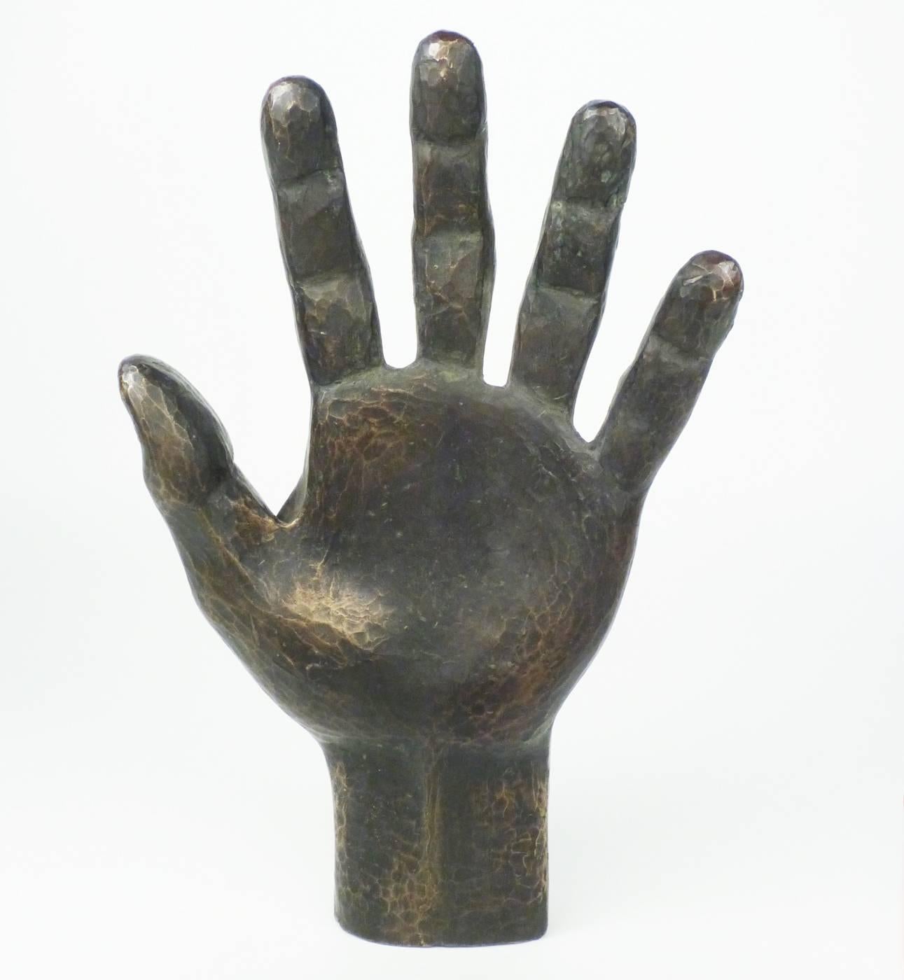 Cast Bronze Hand Sculpture by Ben Rouzie In Excellent Condition For Sale In Santa Fe, NM