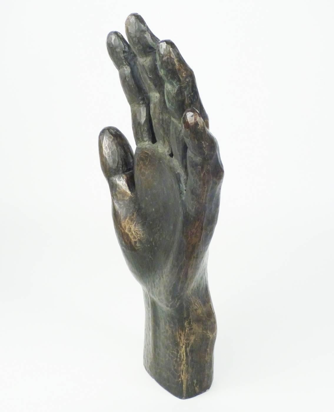 20th Century Cast Bronze Hand Sculpture by Ben Rouzie For Sale