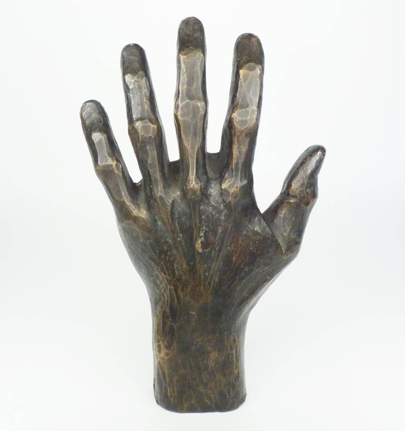 Cast Bronze Hand Sculpture by Ben Rouzie For Sale 1