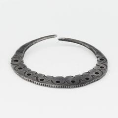 Early Pueblo Stamped Silver Hoop Earrings, circa 1890