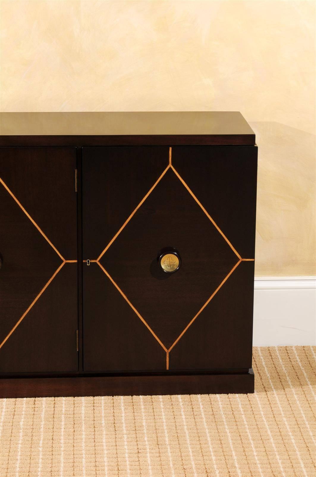 Elegant Restored Mahogany Cabinet or Buffet by Tommi Parzinger for Charak Modern 2