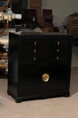 Restored Modern Mahogany Commode by Albert of Shelbyville in Black Lacquer