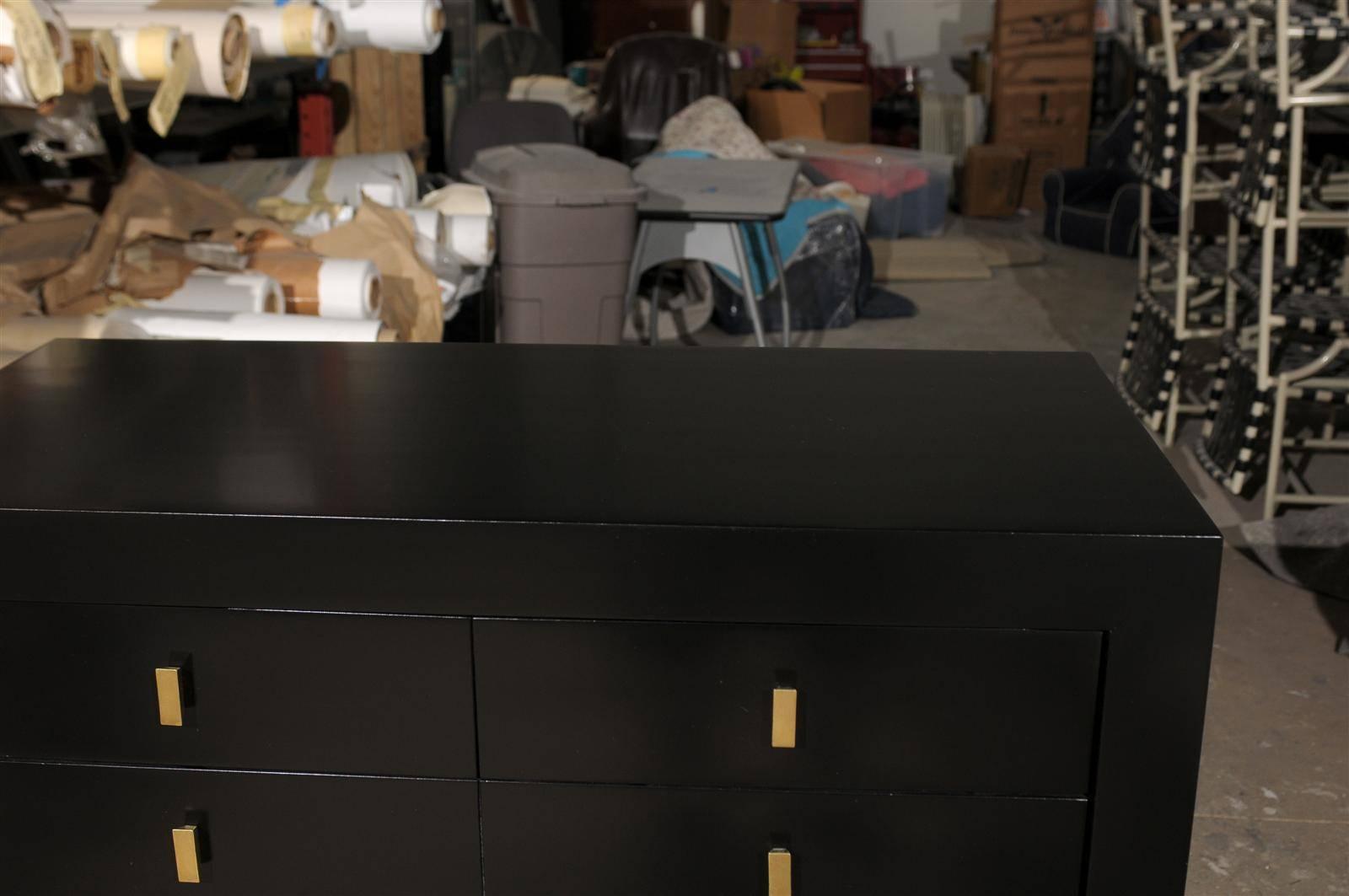 Mid-Century Modern Restored Modern Mahogany Commode by Albert of Shelbyville in Black Lacquer