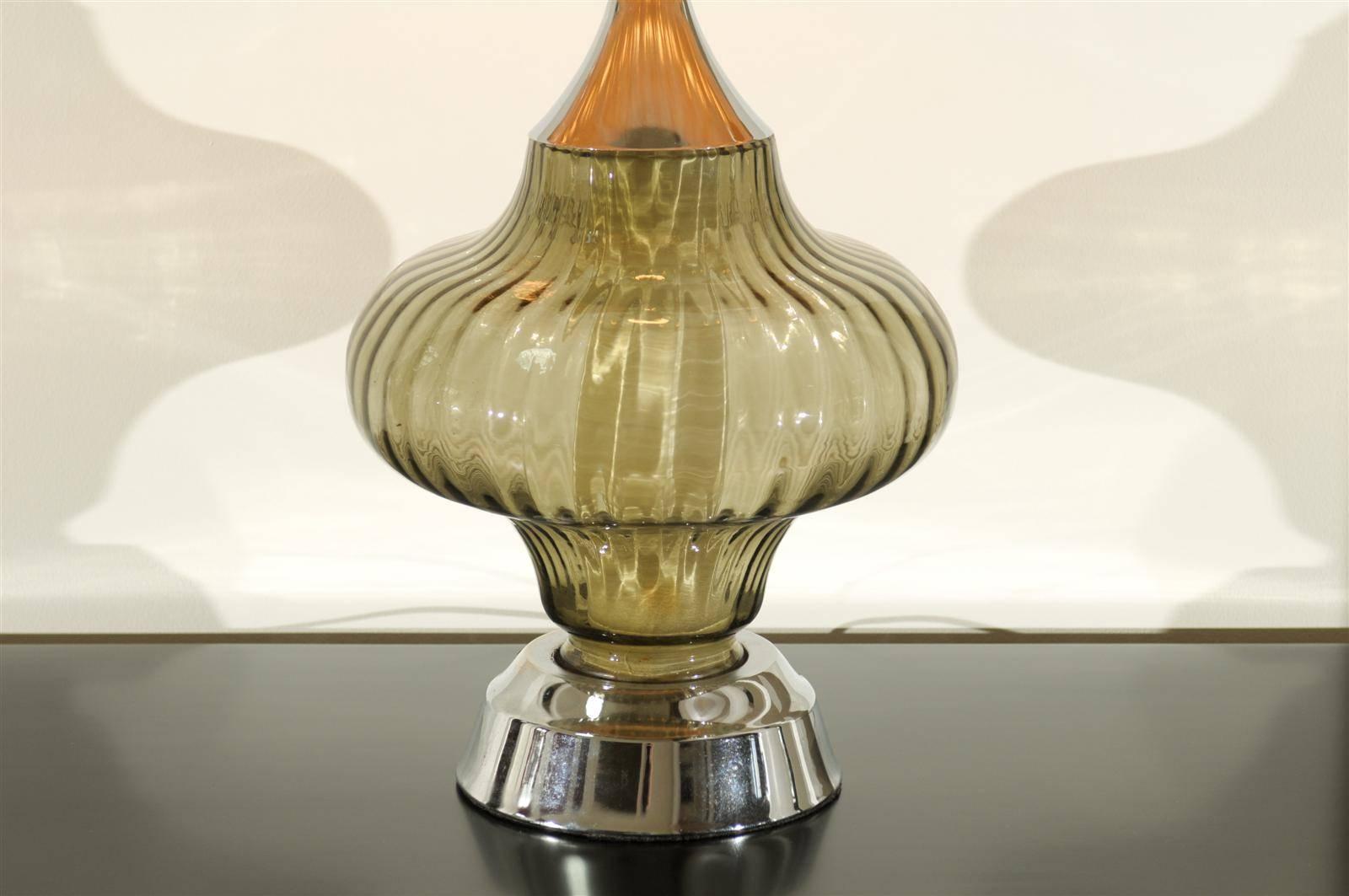 smoky glass lamp